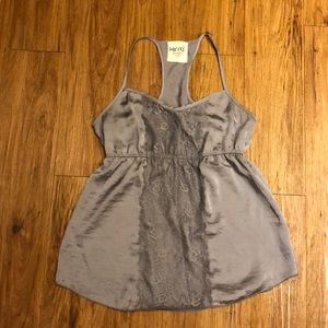 Grey silk tank- large